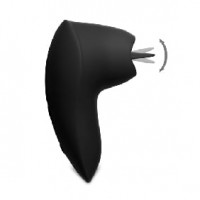 Vibrator with Tongue 12 Speeds Silicone Rechargeable BLACK
